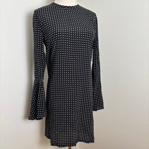 NWT Equipment 100% silk dress in black w/white polka dots, US XS
